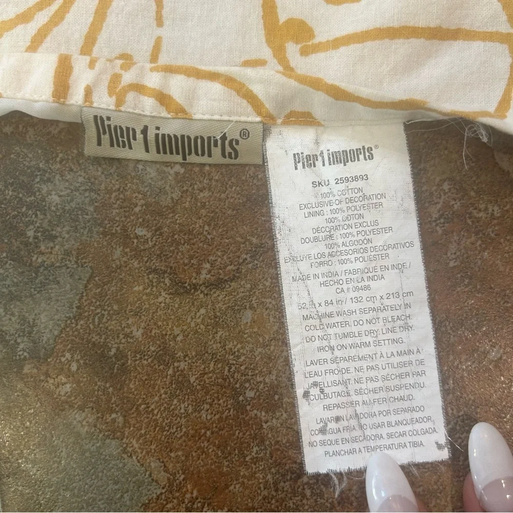 PIER 1 IMPORTS Boho Curtain Panels Set of 2 Light Filtering Floral Embroidered - Picture 7 of 10